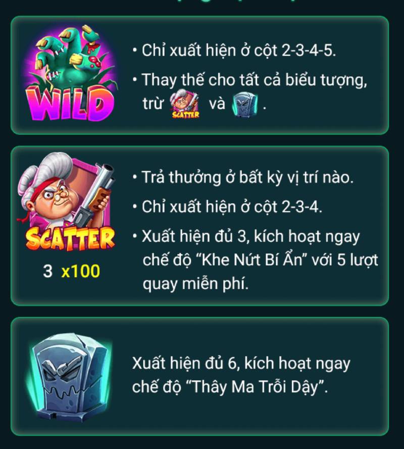 Biểu tượng đặc biệt trong game Nổ Hũ Bà Nội Thây Ma